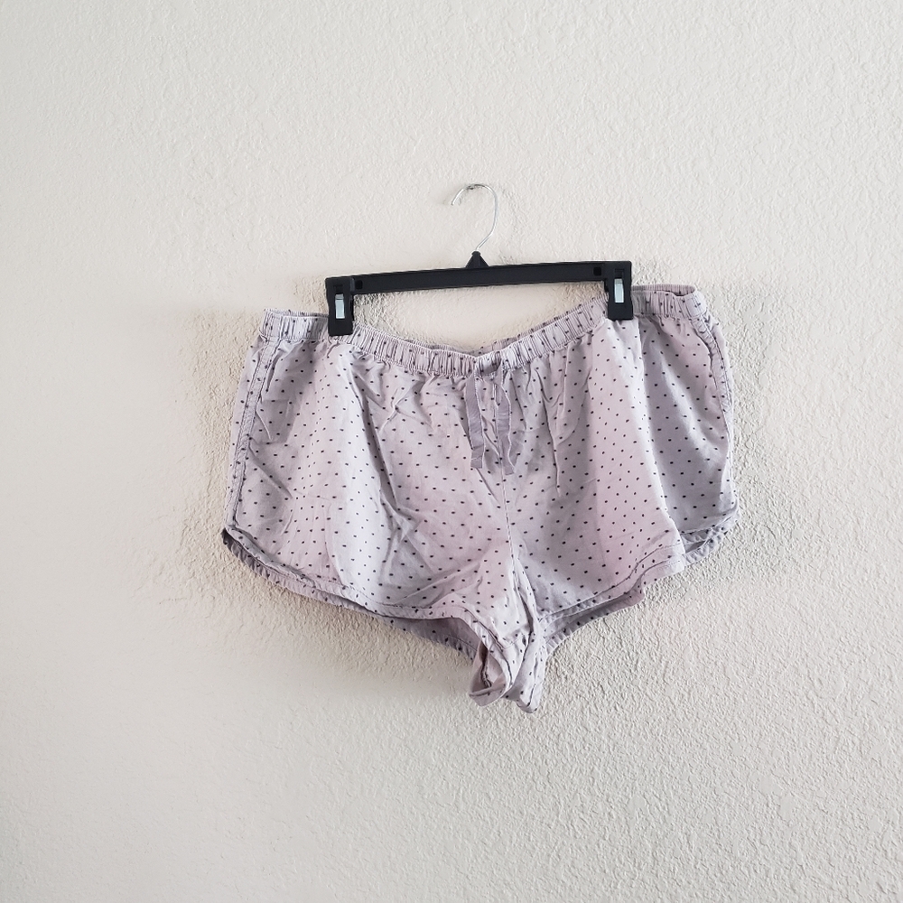 Victoria's Secret Gray Polka Dot Cotton Boxer Shorts Size XL